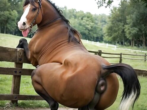 Horse shaking butt