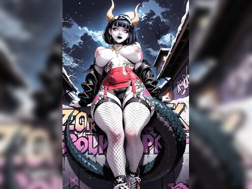 Demon Girl Spreads Her Legs
