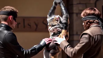 Feline Slave Groped
