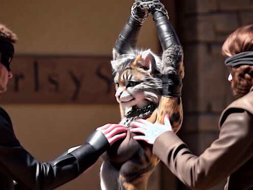 Feline Slave Groped