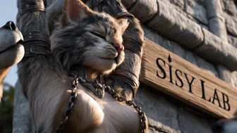 Catgirl groped by wolves