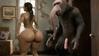 Lara Croft fucking monkey beast