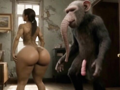 Lara Croft fucking monkey beast