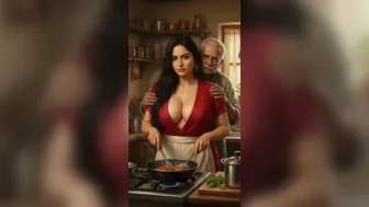 Pov when you Walk into the kitchen grandpa and mom are cooking