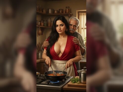 Pov when you Walk into the kitchen grandpa and mom are cooking