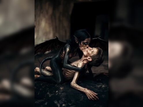 A succubus drains a man's energy.