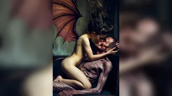 A succubus having sex with a male victim