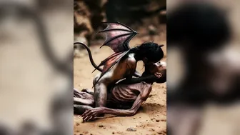 A succubus kisses a man