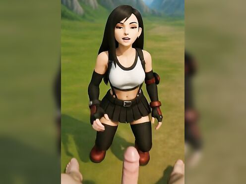 Tifa deepthroat and cumshot