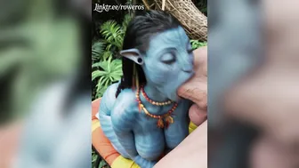 Neytiri huge cock blowjob