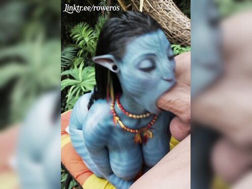 Neytiri huge cock blowjob