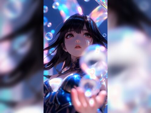 Anime girl stuck under water