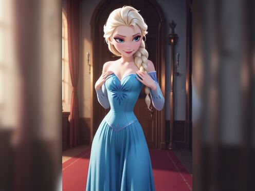 Elsa (frozen) titty flash