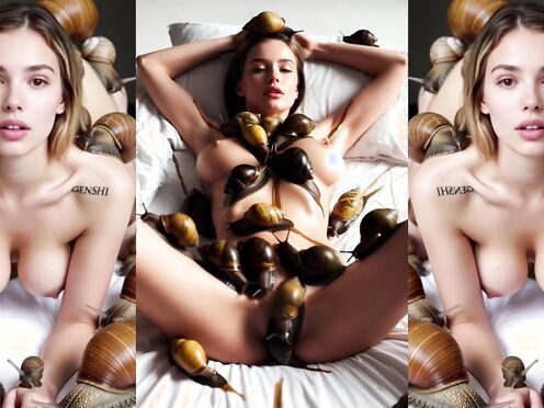 Giant snail in the bed