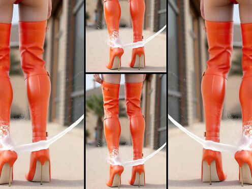 High-Heels, hot Boots, lots of cum on legs and heels