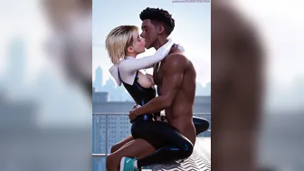 Gwen Stacy and Miles Morales from Spider Man The Spider - Verse 3D Porn animation 1