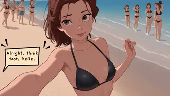 Belle beauty and the beast - blowjob in beach