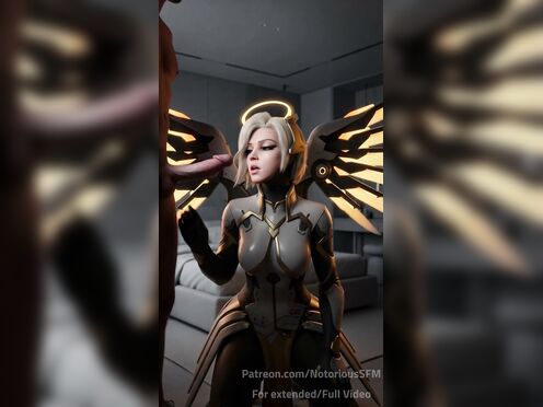 Mercy (Overwatch) Sucks Cock