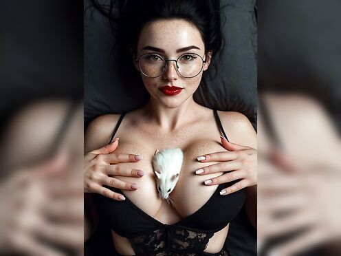 Woman and Her Fluffy Pet