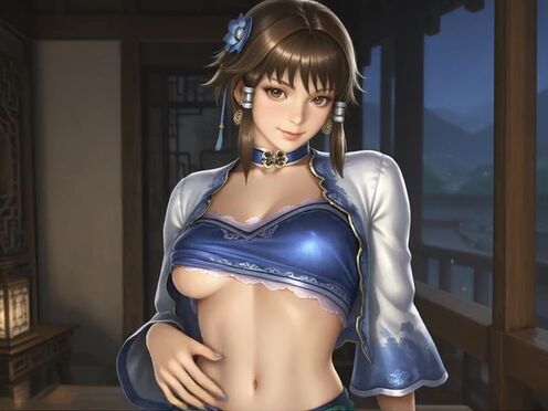 Xianghua showing her boobs (Soul Caliber).