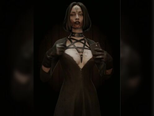 Cassandra Dimitrescu showing her boobs (Resident Evil).