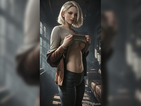 Grace Ashcroft showing her big boobs (Resident Evil).