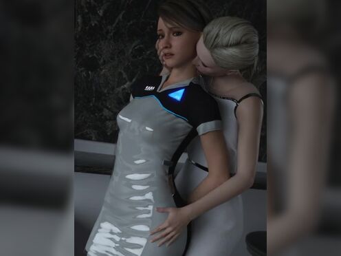 Chloe takes off Kara's clothes (Detroit Become Human).