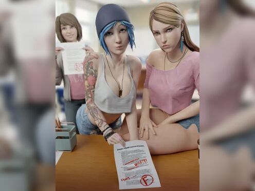 Chloe, Max & Rachel know how to pass the exam (Life Is Strange).