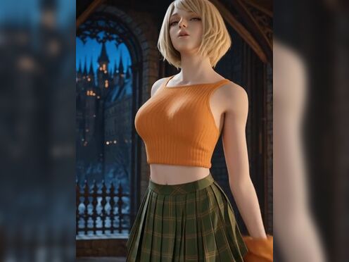 Ashley Graham gets totally naked (Resident Evil).