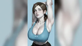 Wii Fit Trainer showing her huge boobs (Wii Fit).