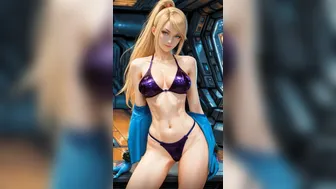 Samus Aran shows you all of her sexy lingerie (Metroid).