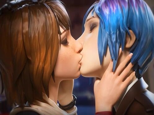 Chloe Price & Max Caulfield sweet lesbian kiss (Life Is Strange).