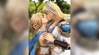 Sophitia & Cassandra sweet lesbian kiss (Soul Caliber).
