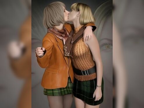 Old & new Ashley Graham lesbian kiss (Resident Evil).