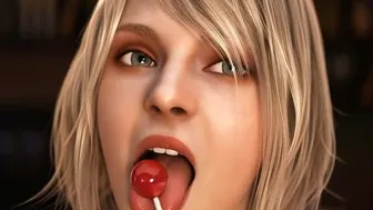Ashley Graham improving her sucking skills (Resident Evil).