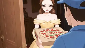 Belle beauty and the beast - pizza delivery doggystyle