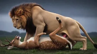 horny lion fucking deer