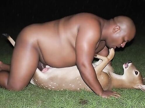 horny black guy fucking deer hard