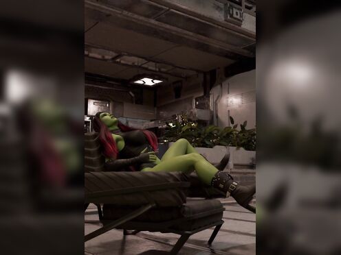 Gamora and Groot: Secrets of the Guardians (Horny Gamora takes Groot deep inside her)