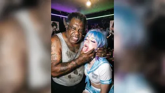 Ugly bastard kissing femboy