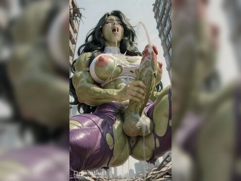 She-Hulk Futanari Massive Self Facial