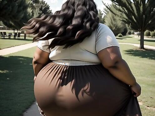 Ebony BBW shows you her big Ebony butt!