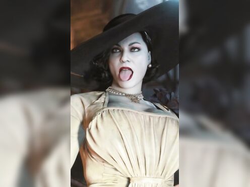 Fake Alcina Dimitrescu from Resident Evil Ahegao AI