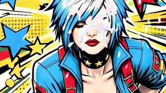 Neon-Girl gets a cumshot