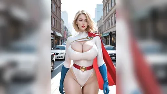 PowerGirl Big Breasts Walking