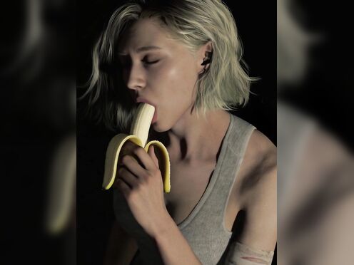 grace ashcroft sucking & licking on a banana