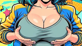 Lucille teasing her breasts