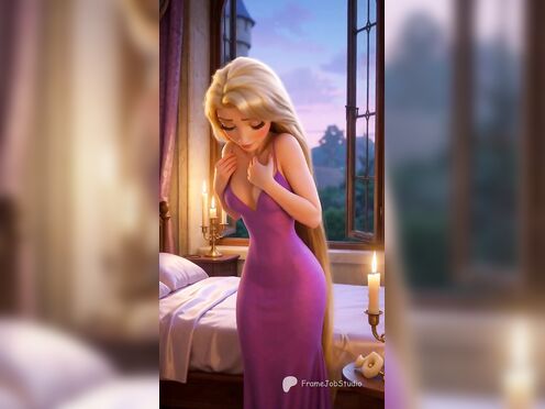 Rapunzel behind closed doors...