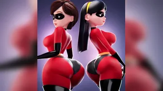 Elastigirl & Violet shaking ass