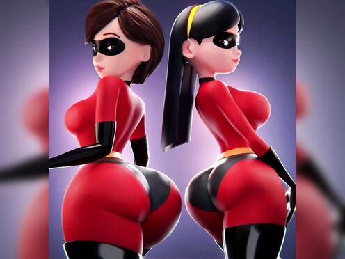 Elastigirl & Violet shaking ass